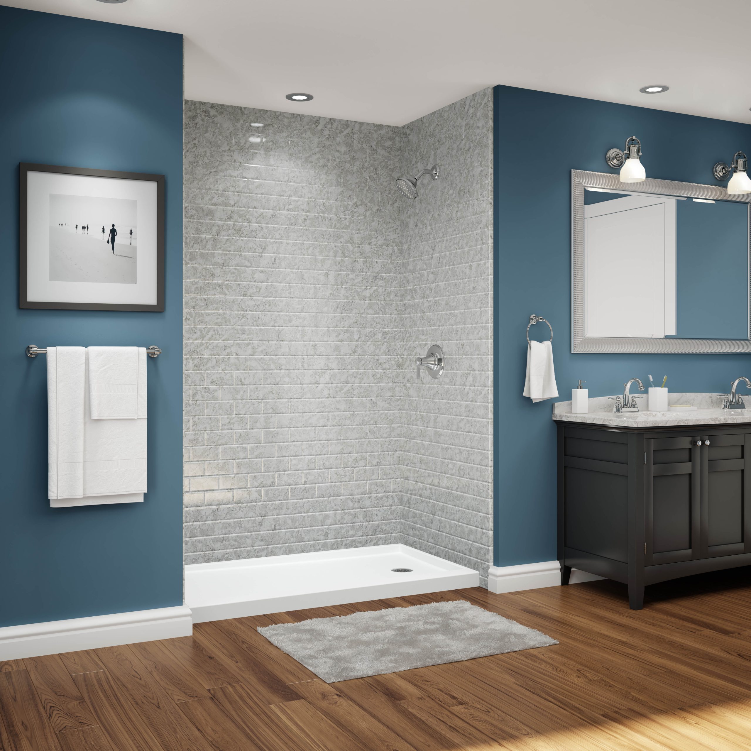 Subway Silverstone Shower No Door Blue Room